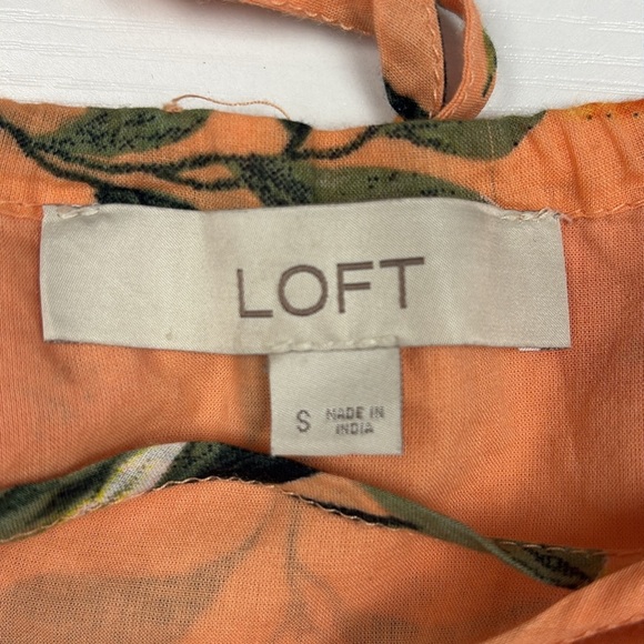 Ann Taylor LOFT Orange Fruit Harvest Criss Cross Back Cropped Top Small - Picture 7 of 10